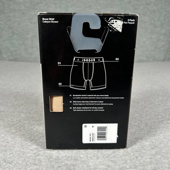 Jordan Flight Cotton Stretch Boxer Briefs 3 Pack Mens Medium Underwear‎ NEW - Picture 3 of 3